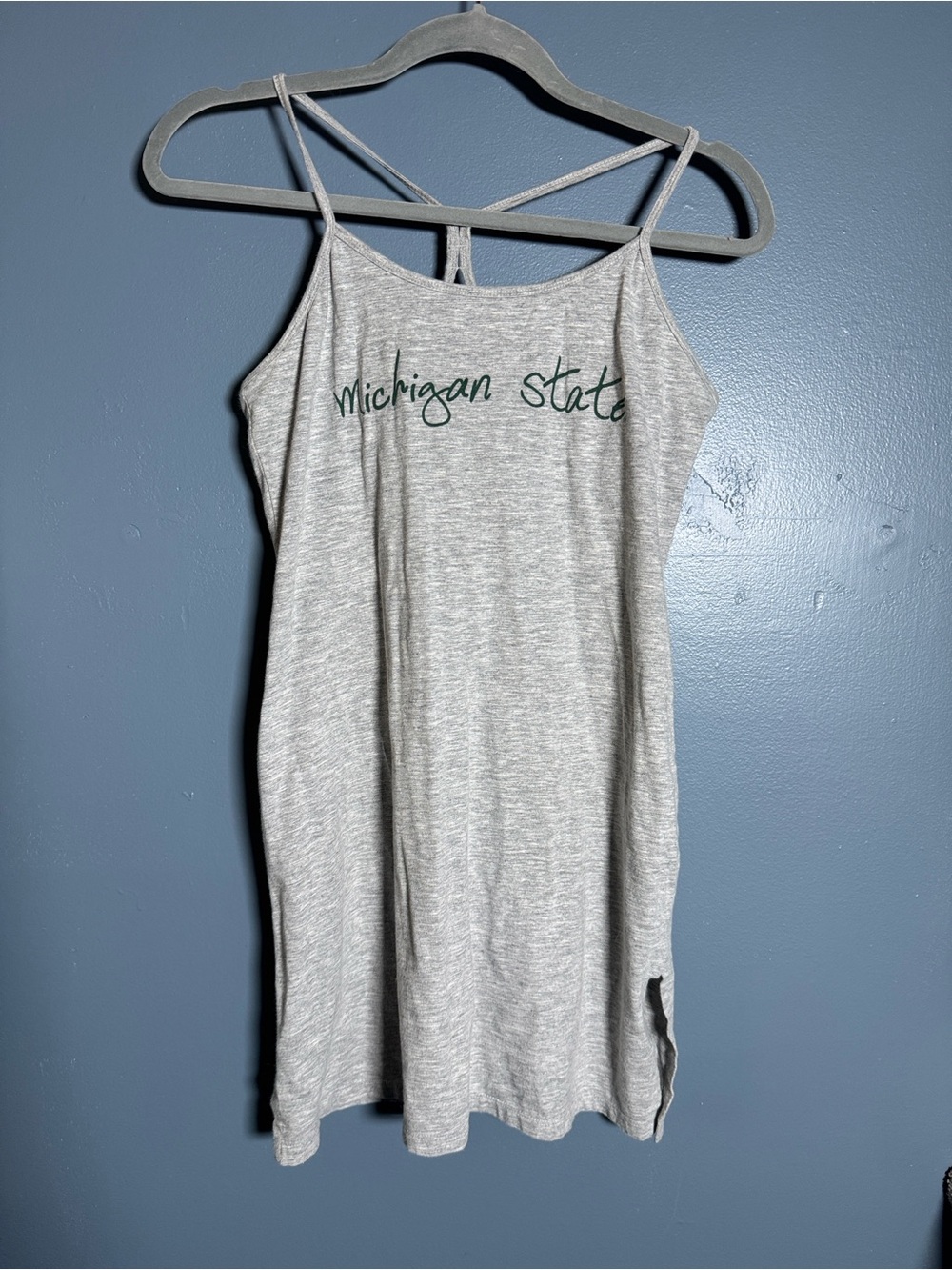 Champion Michigan State Gray Stretch Spaghetti Strap Tank dress Women’s Med MSU
